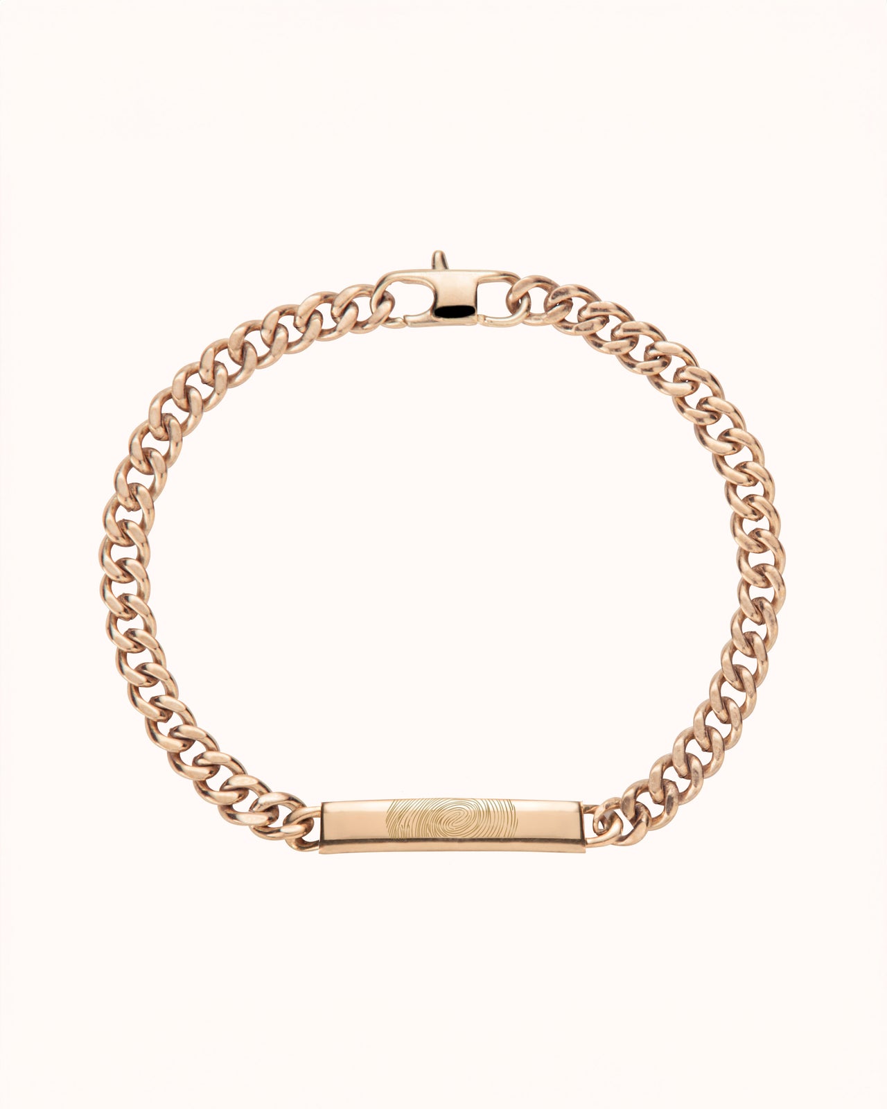 Fingerabdruck Bar Chain Armband - Vergoldet