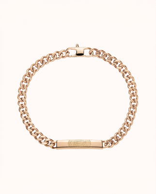 Fingerabdruck Bar Chain Armband - Vergoldet