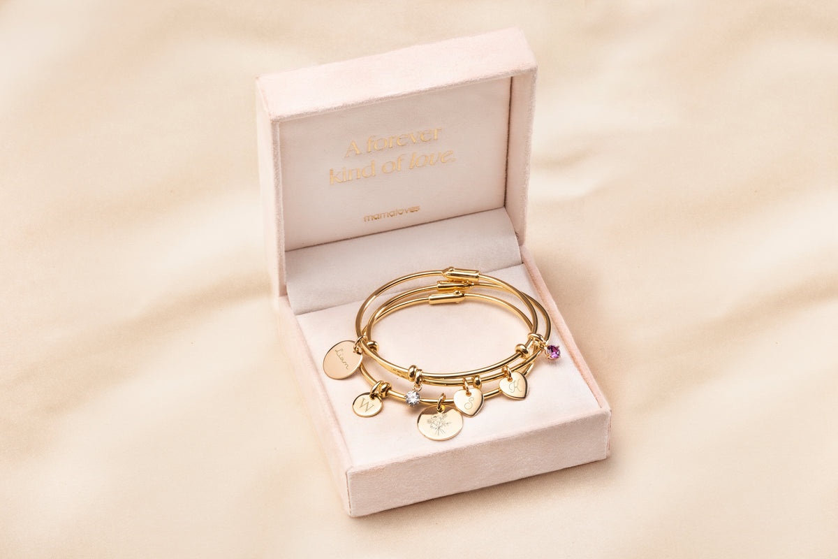 Charm Bangle Charm Stopper - Gold plated
