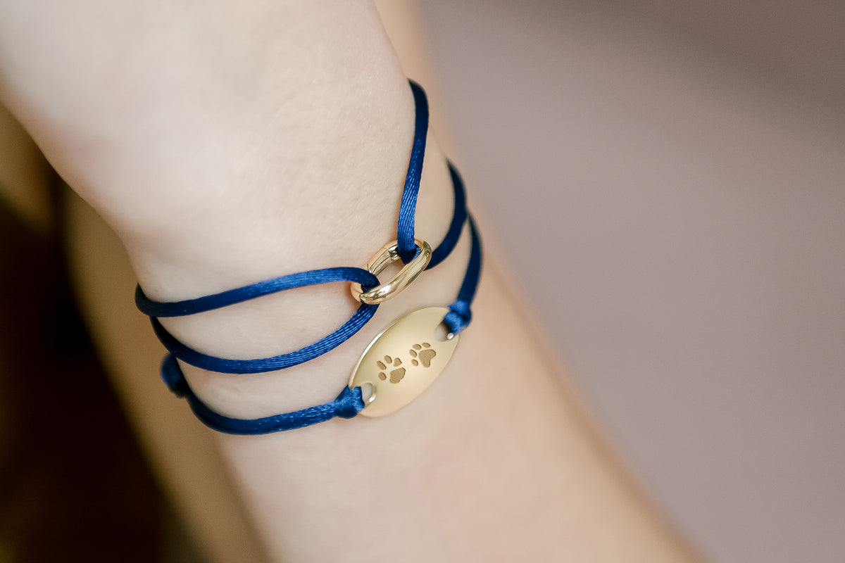 Paw Print Oval Bracelet - Rose plated