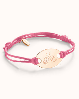 Oval Illustration Armband - Rose vergoldet