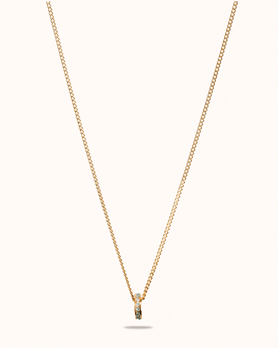 Birthstone Disc Ketting - Verguld - Geboortesteen