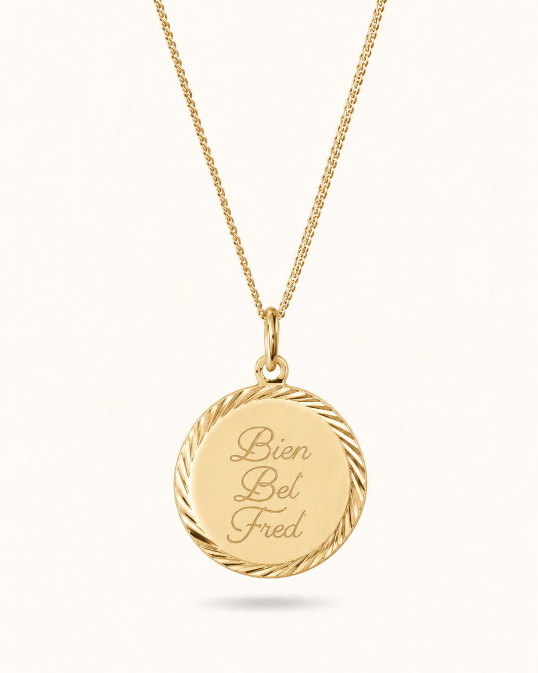 Classic Coin Ketting met naam - Verguld