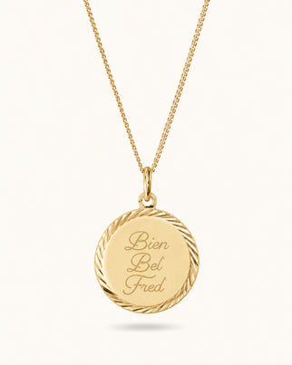 Classic Coin Ketting met naam - Verguld