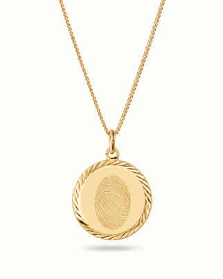 Vingerafdruk Classic Coin Ketting - Verguld