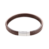 Leren heren armband - Bruin & Zwart