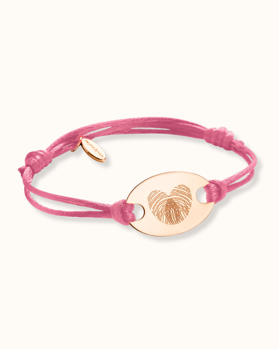 Fingerprint Oval Bracelet - Rose plated