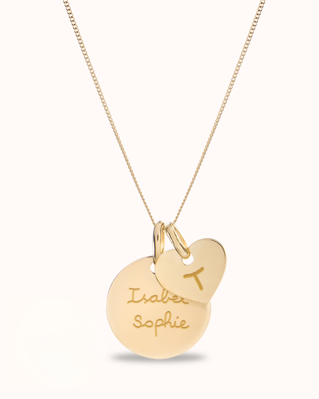 14k Coin Ketting met Mini Charm - 14k Solid Gold