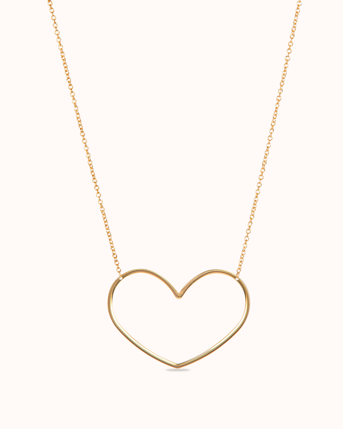 14k Open Heart Ketting - 14k Solid Gold