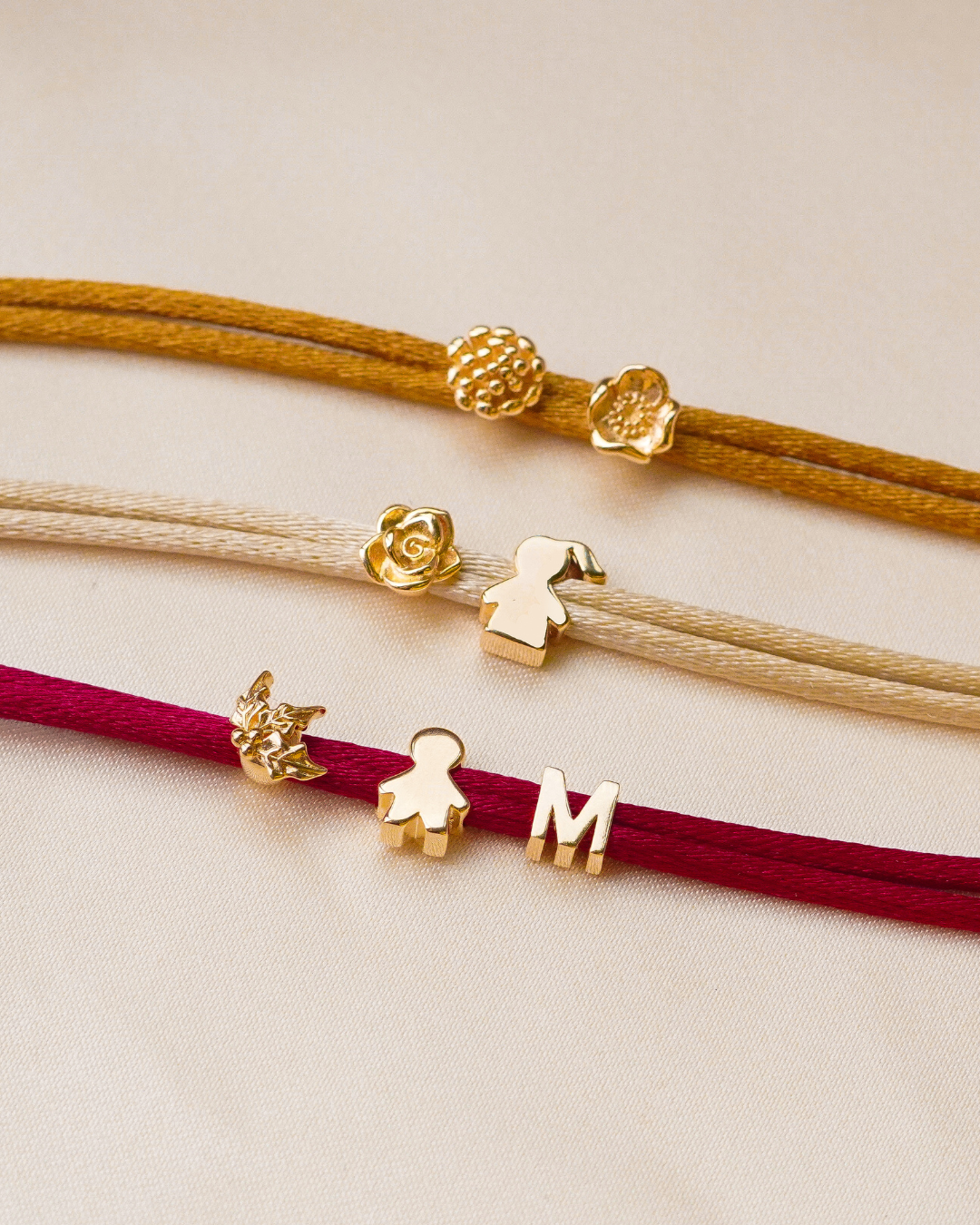 Birth Flower Beads Bracelet - Gold plated