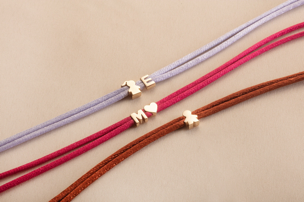 14k PROUD MOM Letter Armband - 14k Solid Gold - Letter