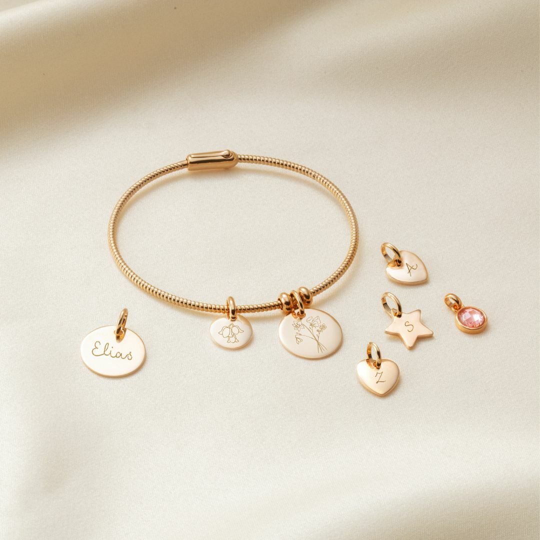 Charm Bangle Love - 18k Verguld Goud