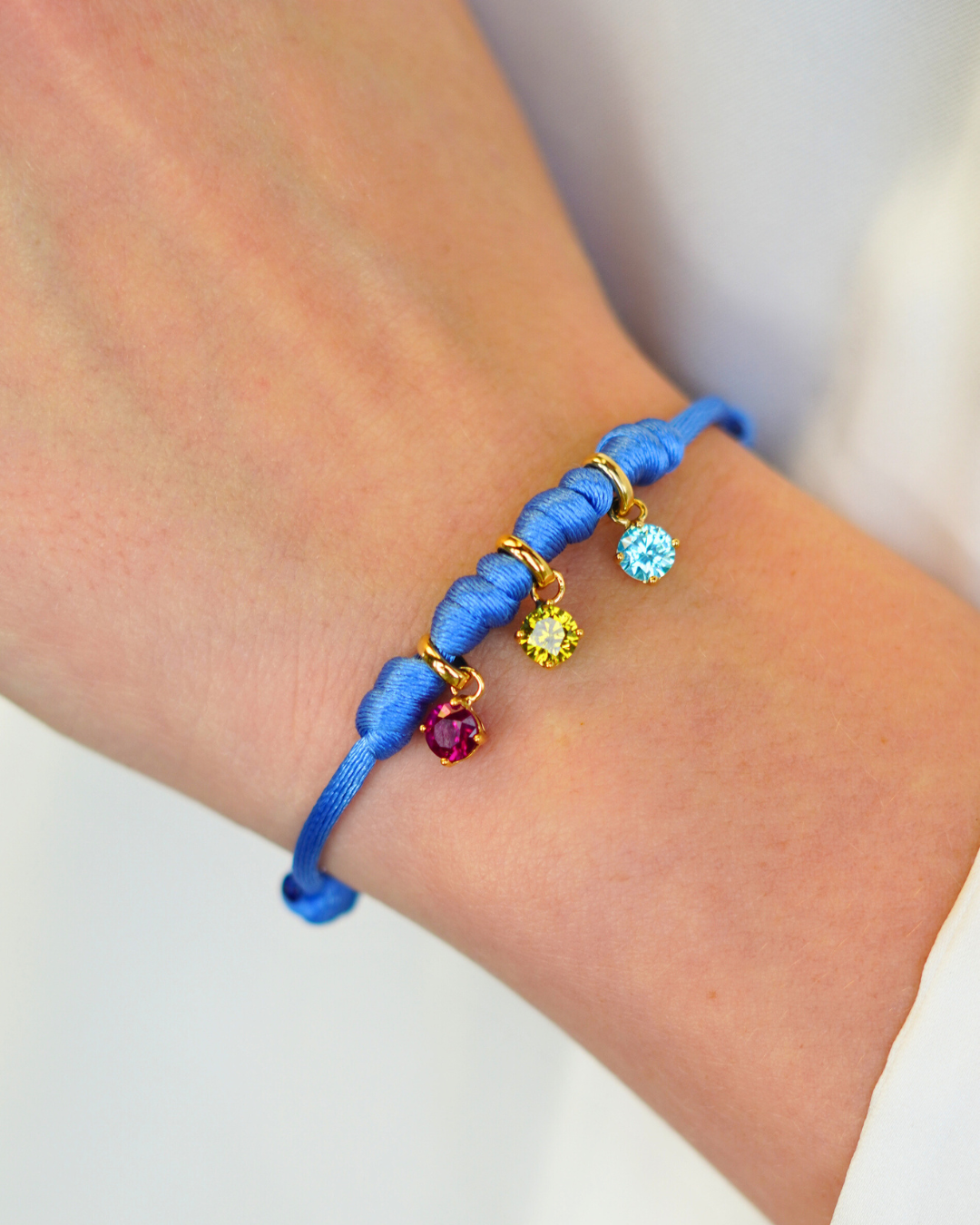 Bracelet Charme Pierre de Naissance - Plaque or 18 carats