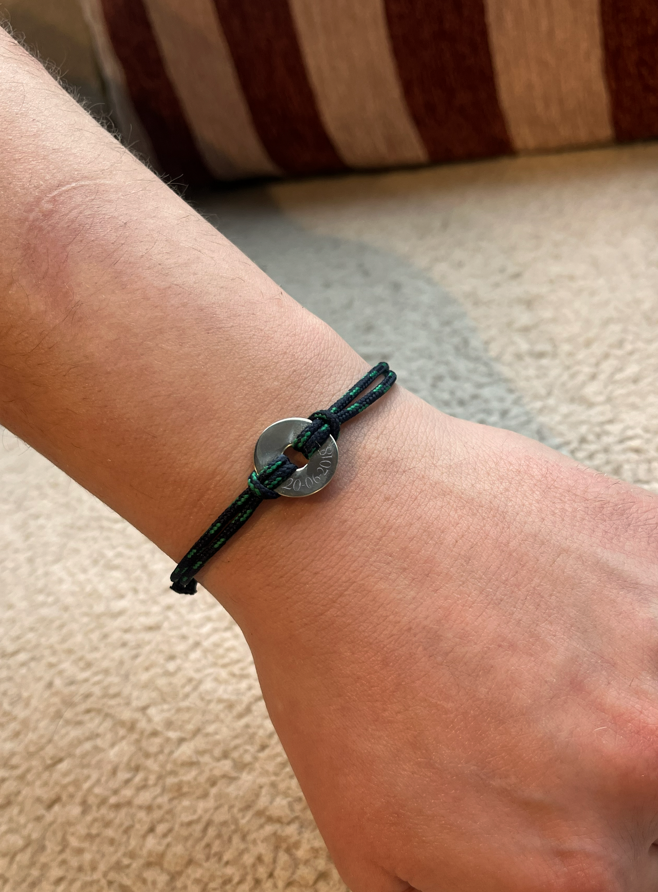 Herren Open Disk Armband – Silber