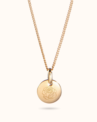 Single Birth Flower Ketting - 18k Verguld