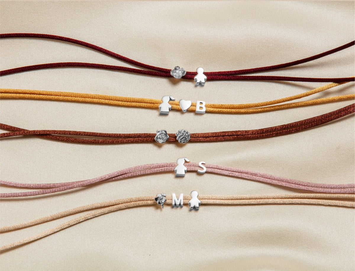 Birth Flower Beads Bracelet - Silver