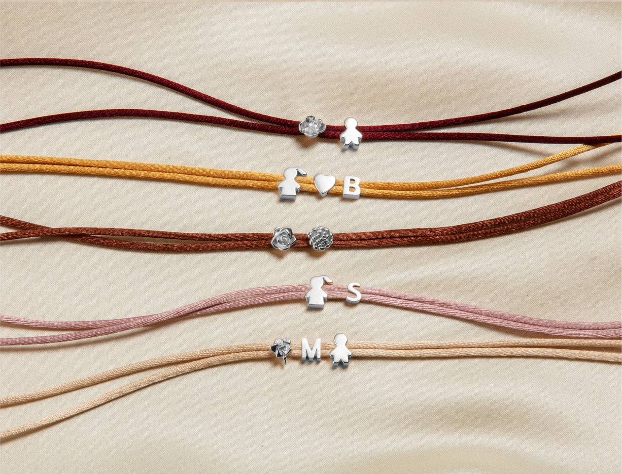 Birth Flower Beads Bracelet - Silver