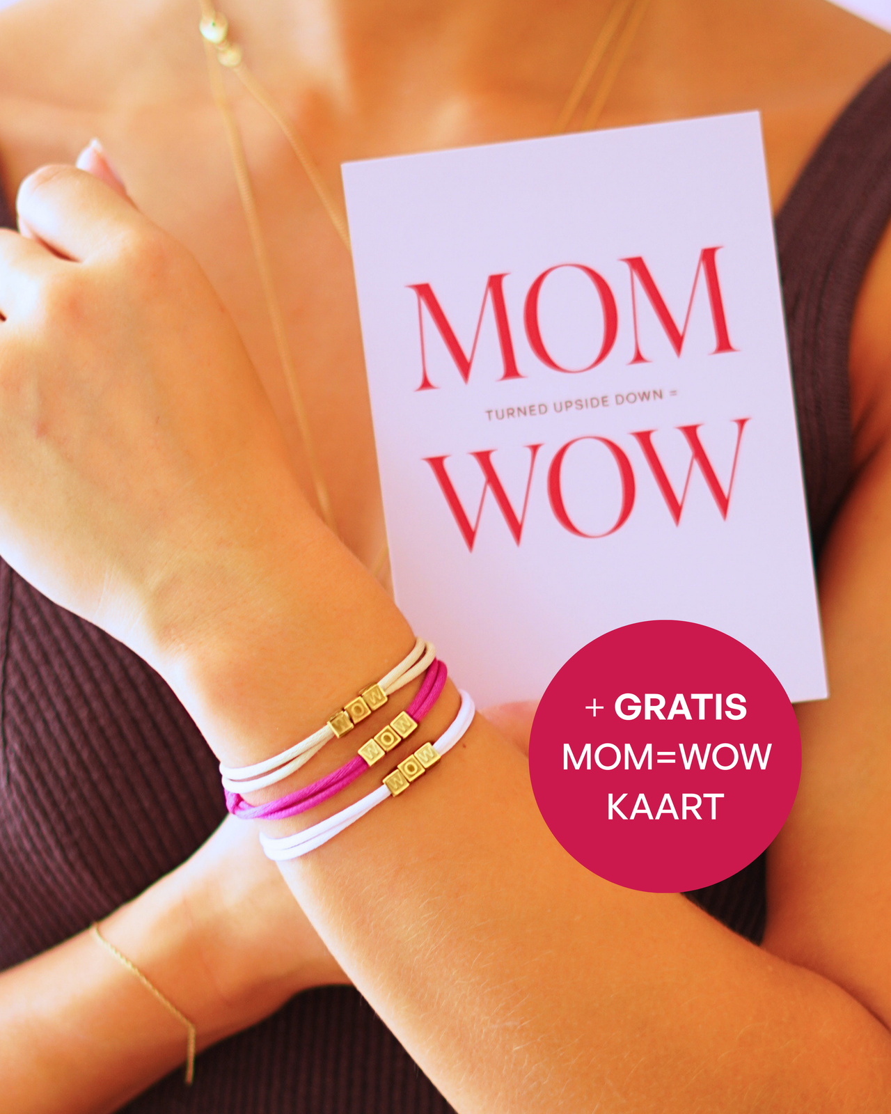 Bracelet MOM = WOW - Plaqué Or - Bracelet Personnalisé