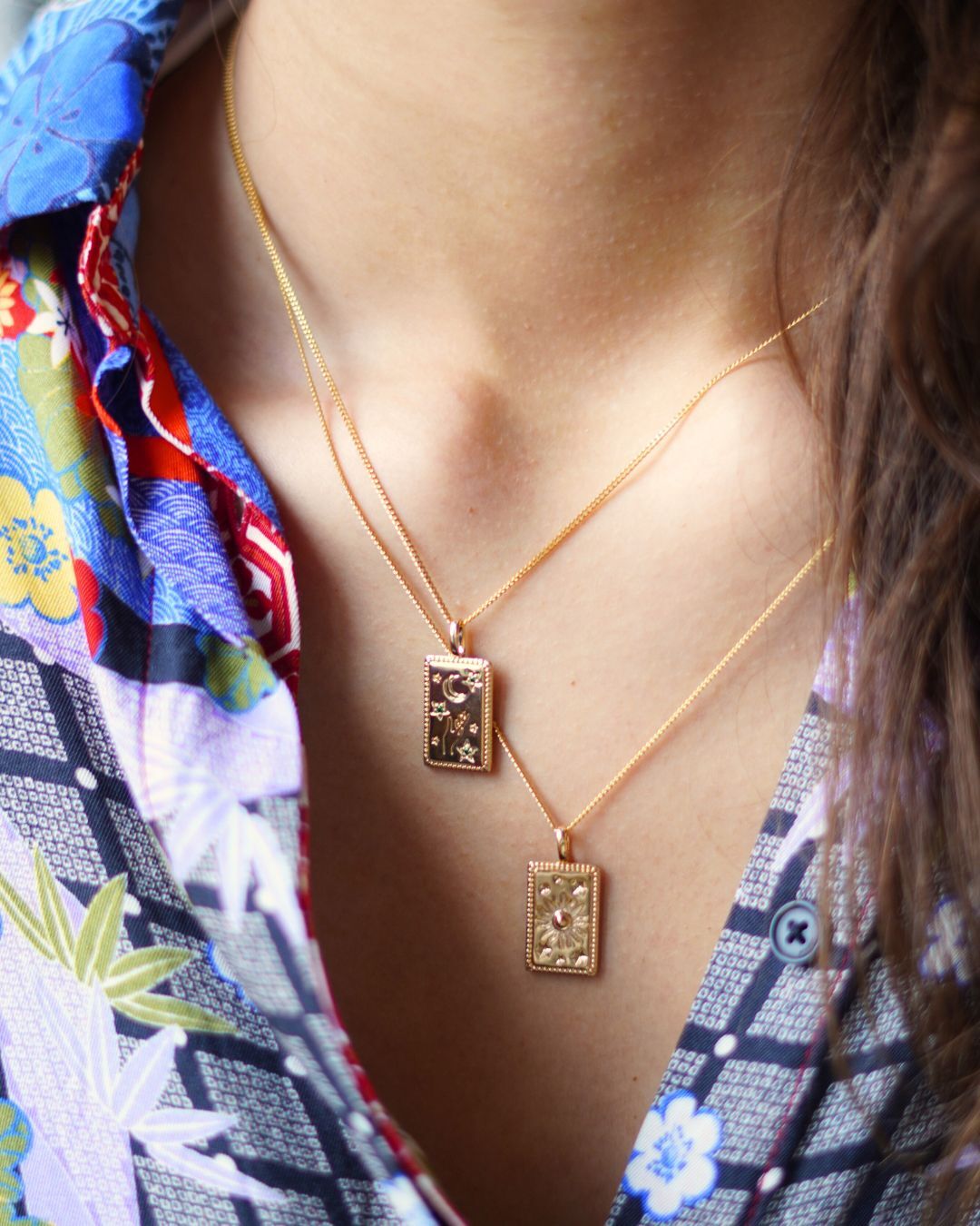 Collier Carte de Tarot - Plaque Or