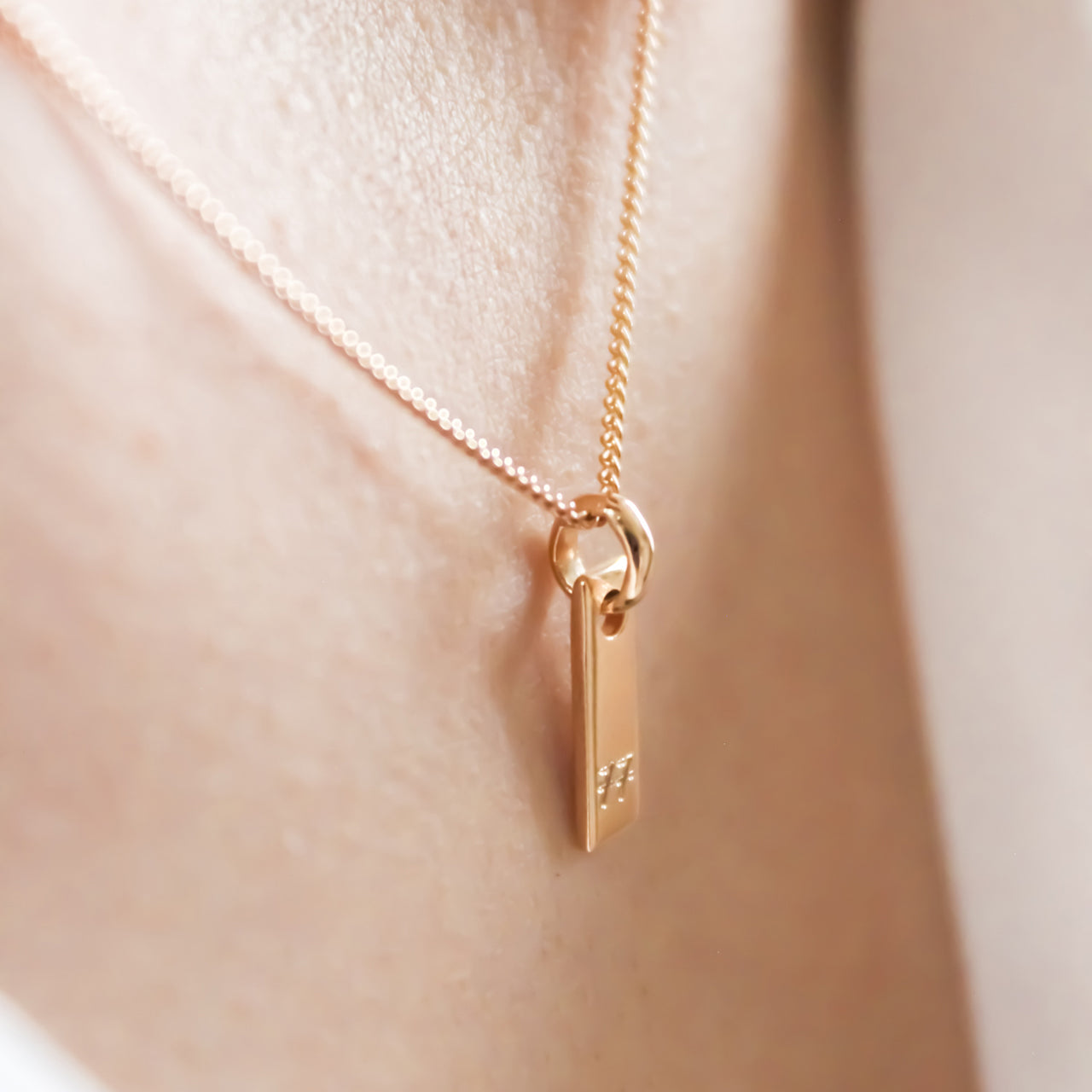 Tiny Tag Ketting - 18k Verguld