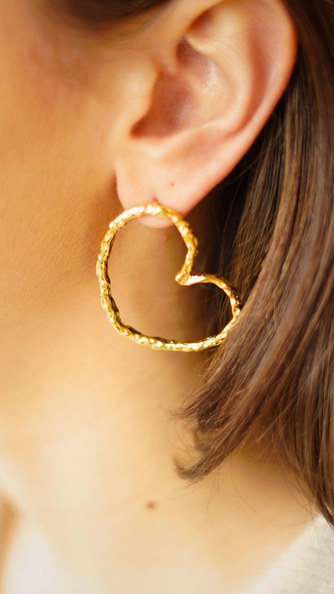 Big Heart Oorbellen - RVS Goud