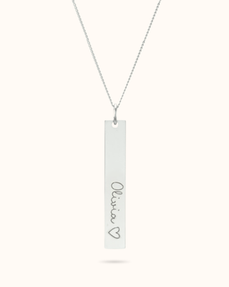 Vertical Bar Necklace - Silver