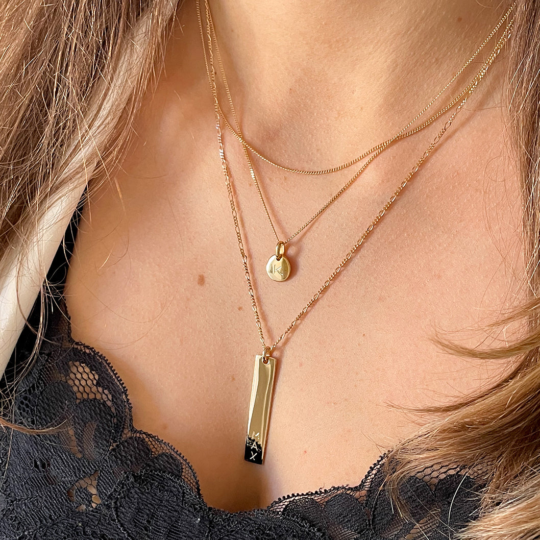 Vertical Bar Necklace - Gold plated