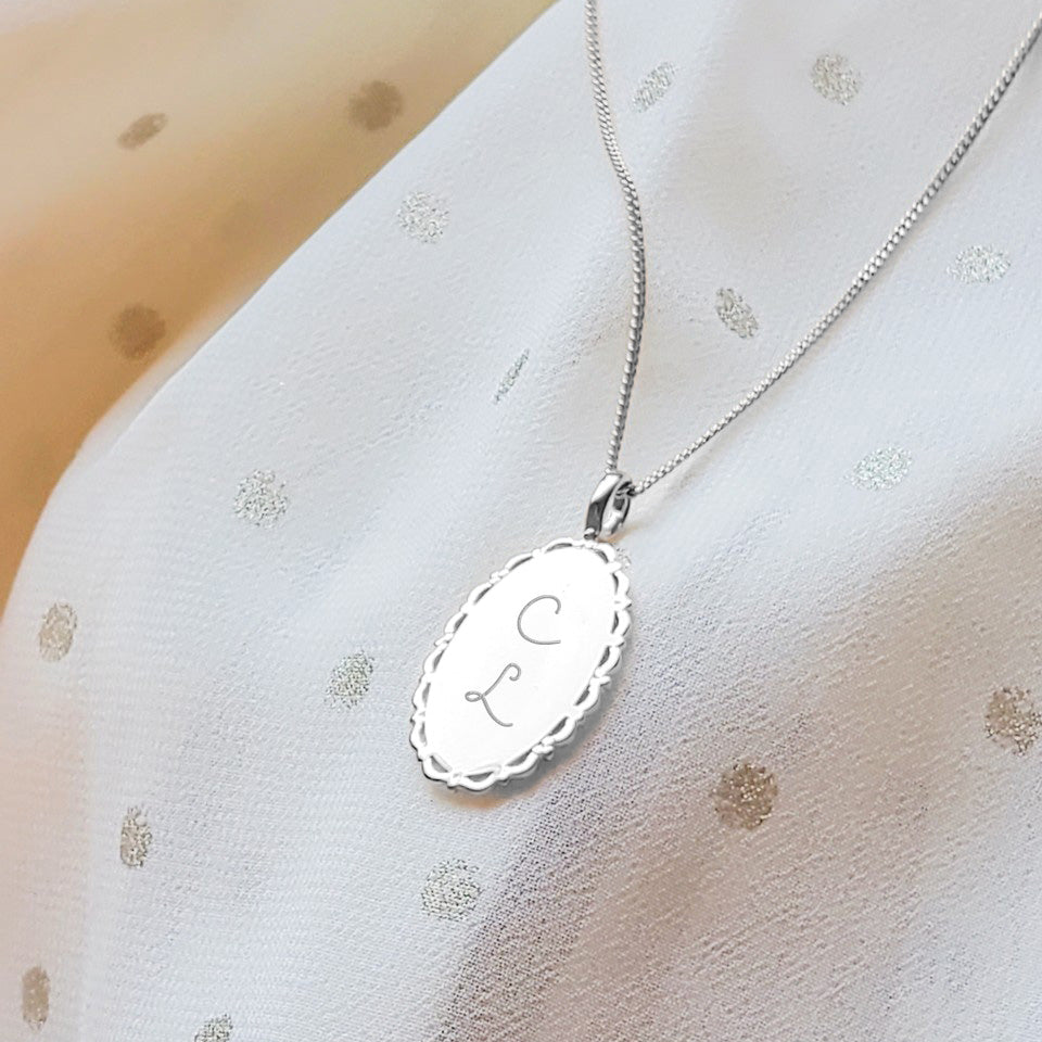 Vintage Oval Kette - Silber