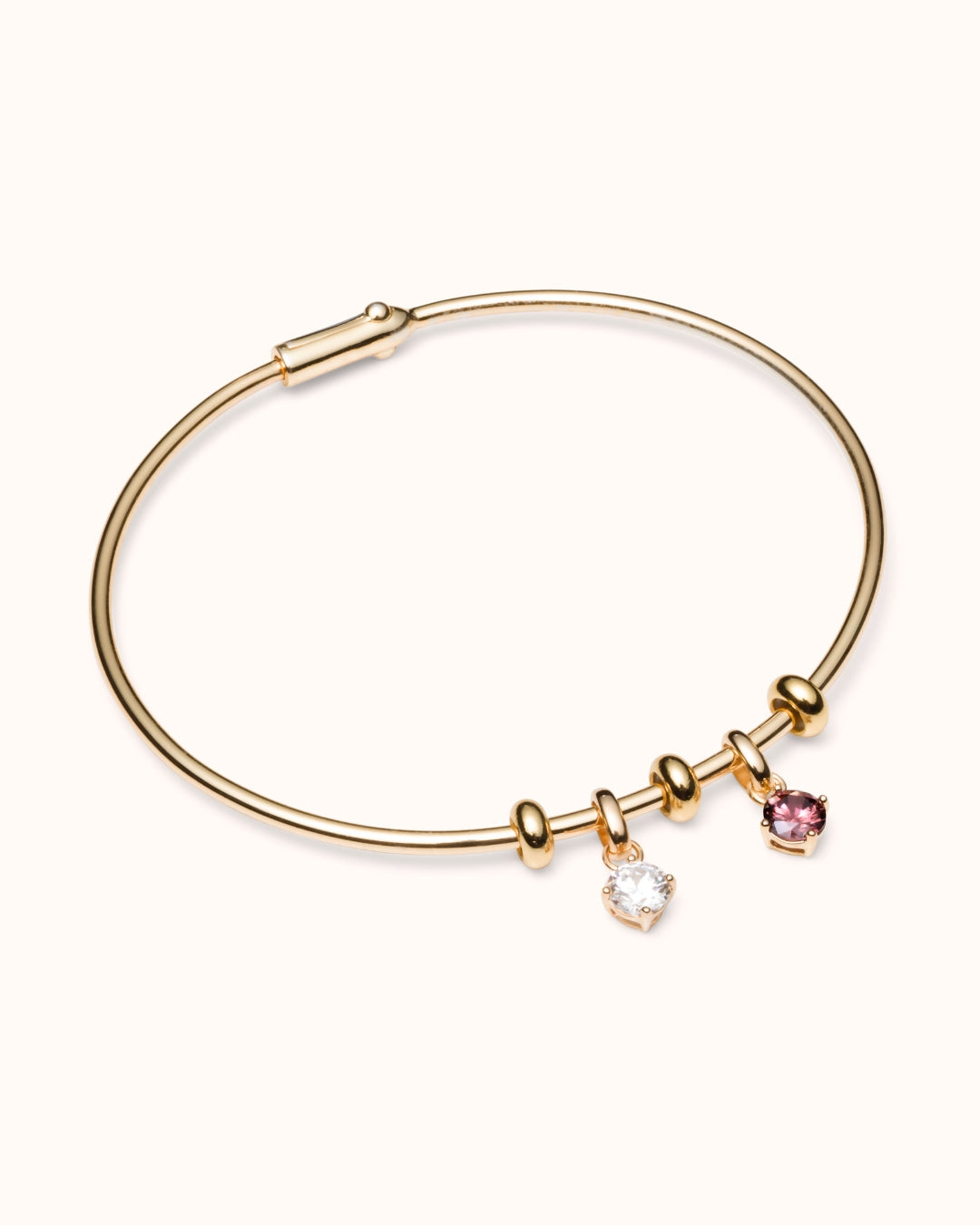 Birthstone Charm Bangle - Gold plated