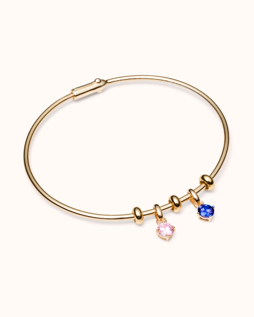 Birthstone Charm Bangle - Gold plated