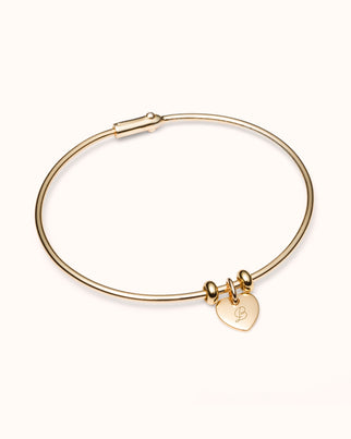 Bracelet Charme Breloques Amour - Plaque or 18 carats