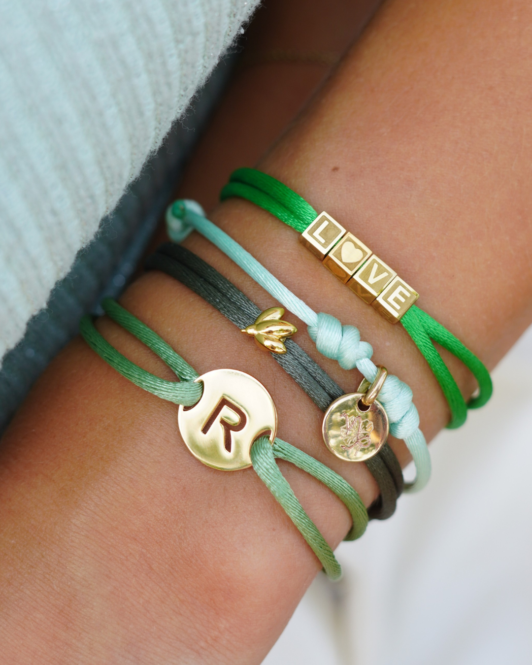 Open Initial Armband - Vergoldet