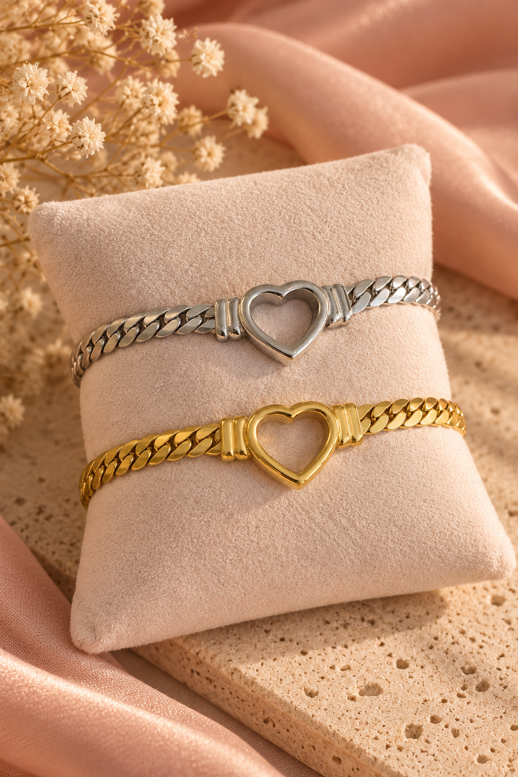 Bold Heart Bracelet – Gold-Colored Stainless Steel