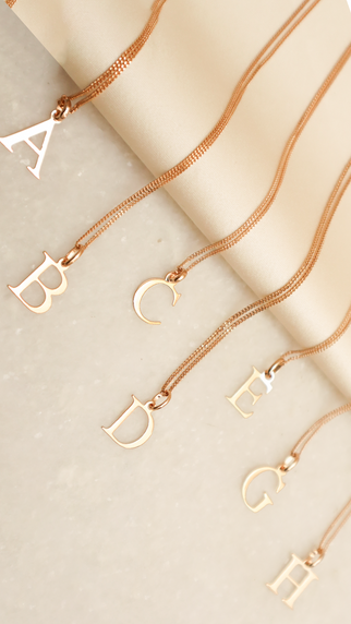 Alphabet Letter Necklace - Silver