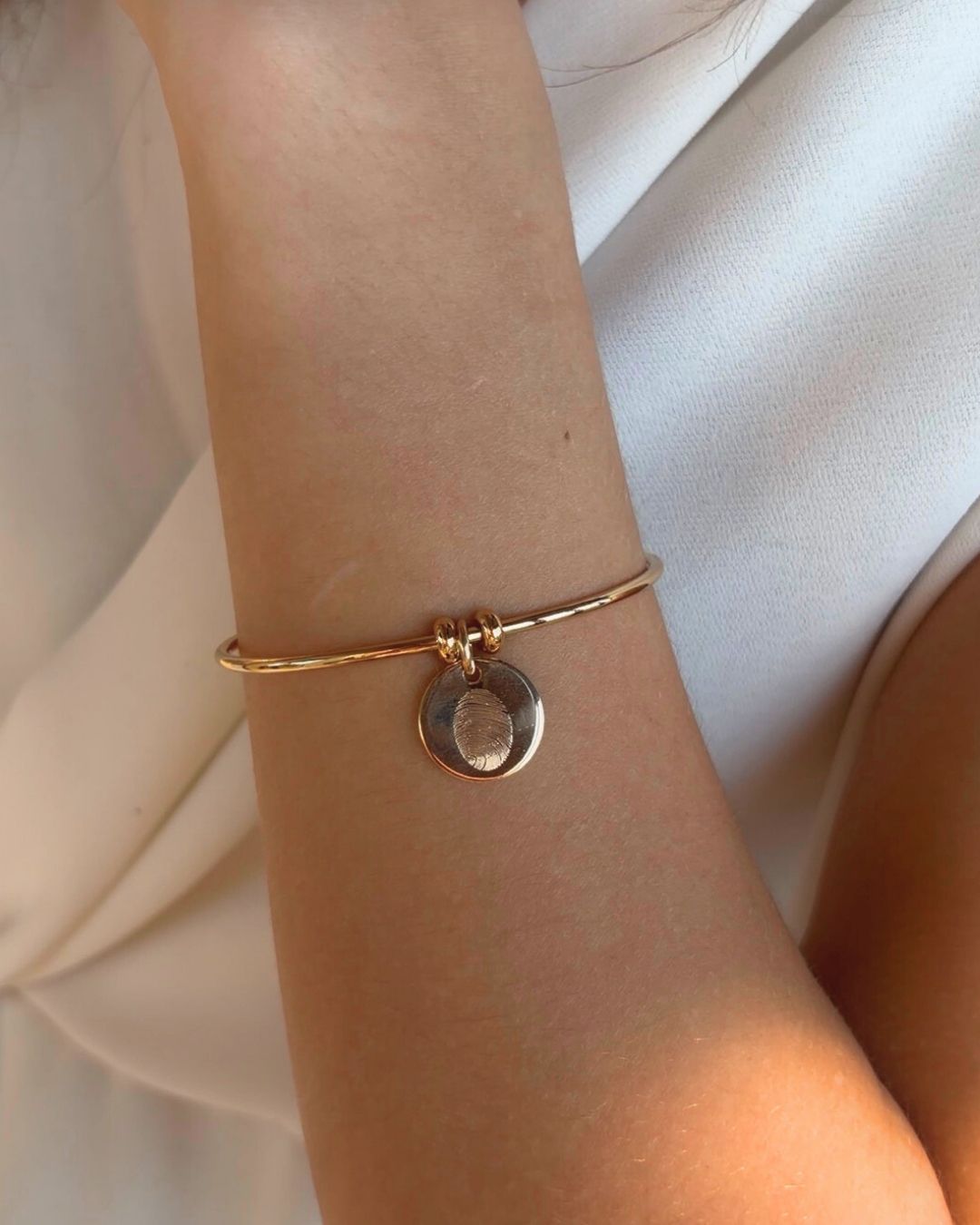 Personalised Charm for Charm Bangle – Gold Plated – Coin