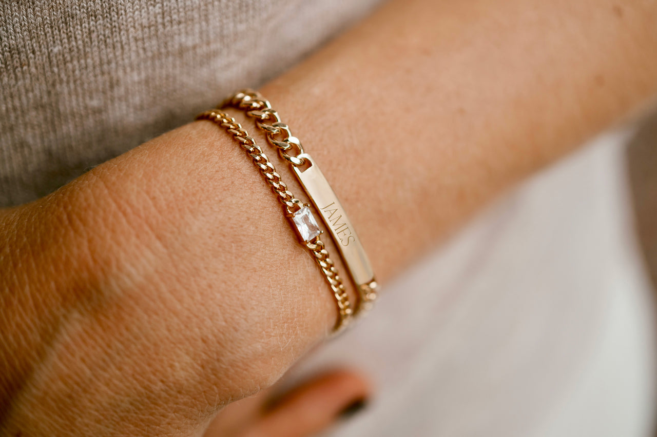 Vorteilsset Geburtstein Kettenarmband - Vergoldet
