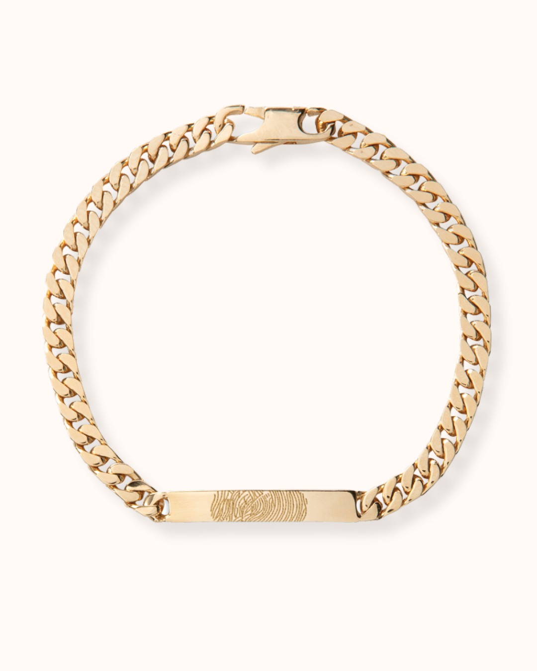 Vingerafdruk Bar Chain Armband - 18k Verguld