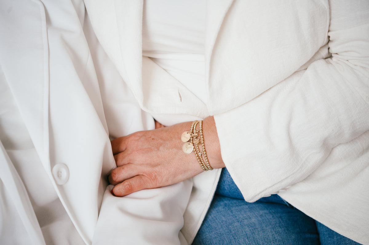 Beaded Coin Bracelet - Gold plated