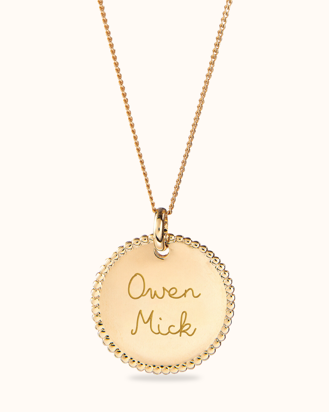 Beaded Coin Necklace - Gold plated