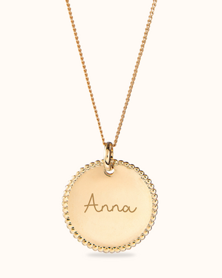 Beaded Coin Necklace - Gold plated