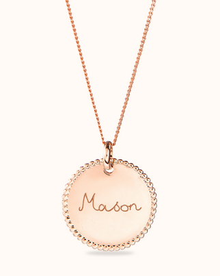 Beaded Coin Ketting - 18k Rosé Verguld