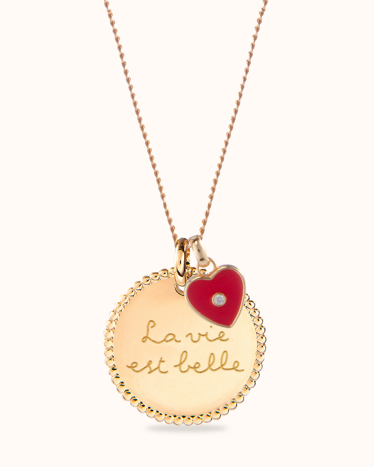 Beaded Coin Ketting - 18k Verguld