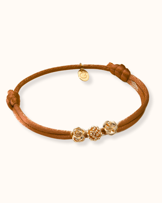 9k Birth Flower Beads Bracelet - 9k Gold