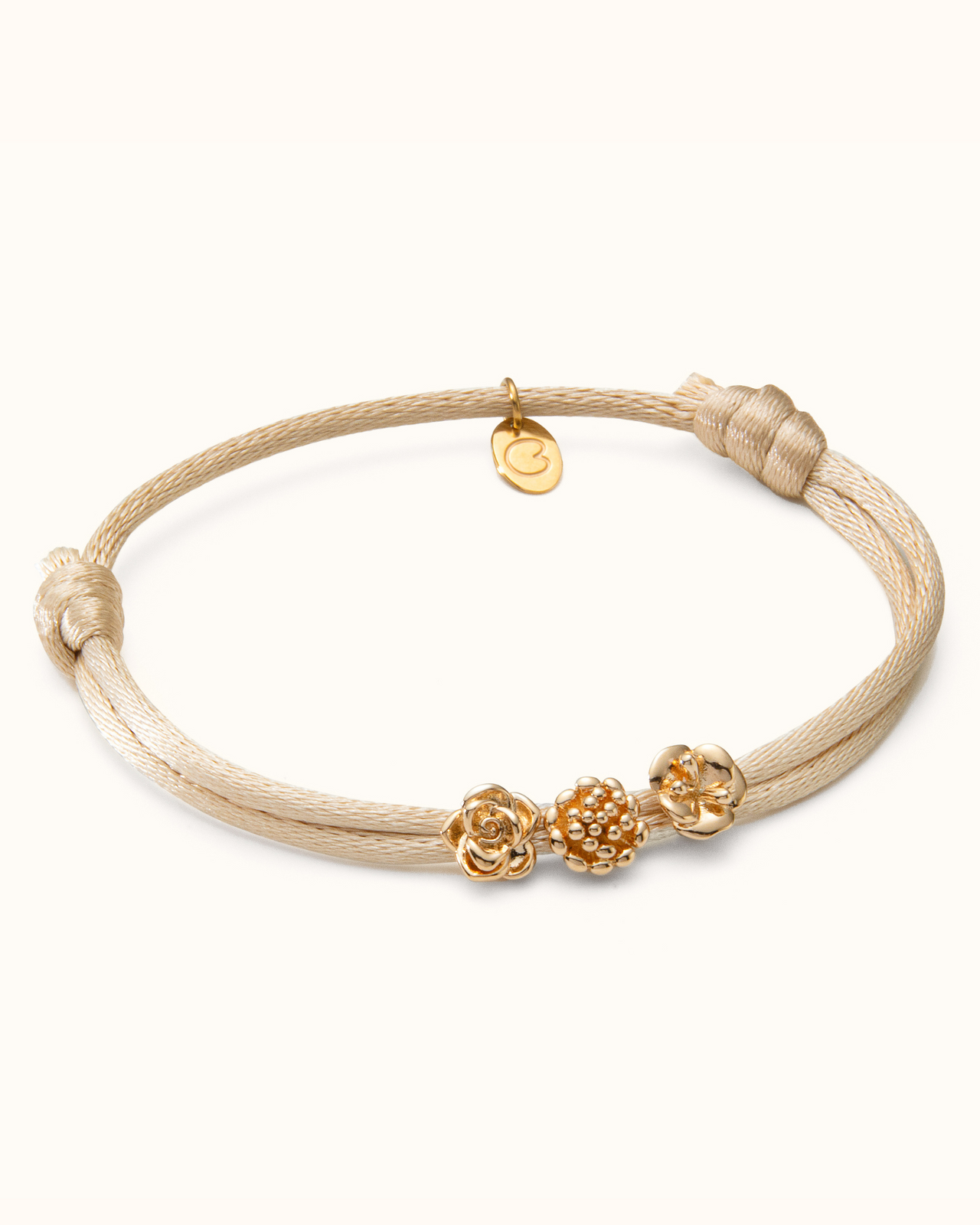 Birth Flower Beads Armband - 18k Verguld