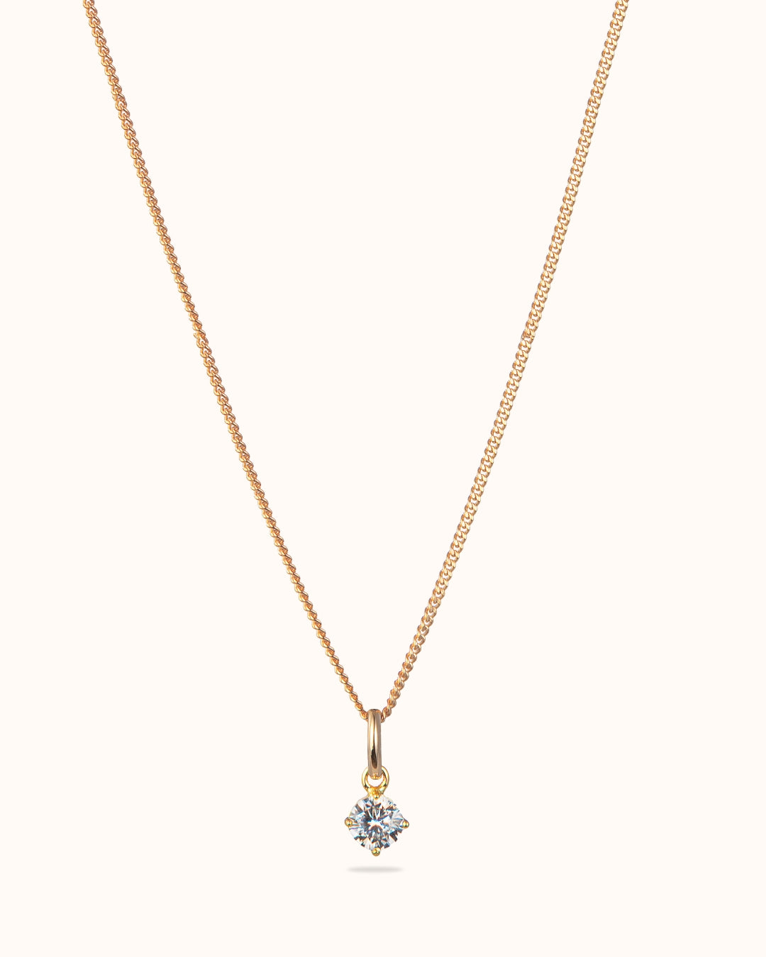 Birthstone Charm Ketting - 18k Verguld