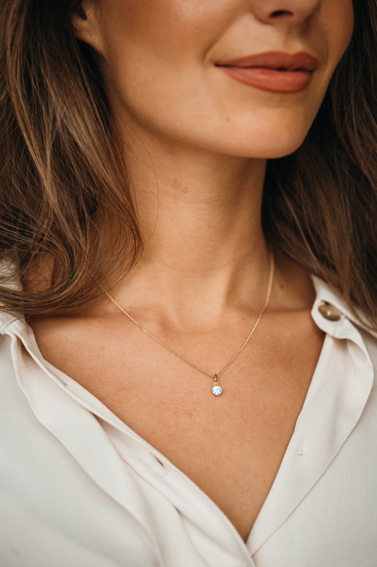 Geburtsstein Charm Kette - Vergoldet