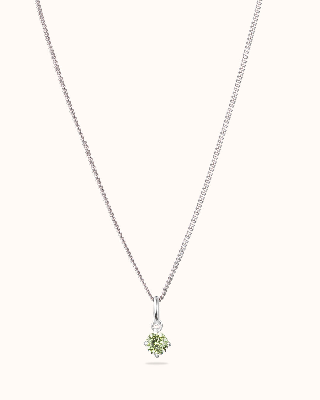 Birthstone Charm Necklace - Silver