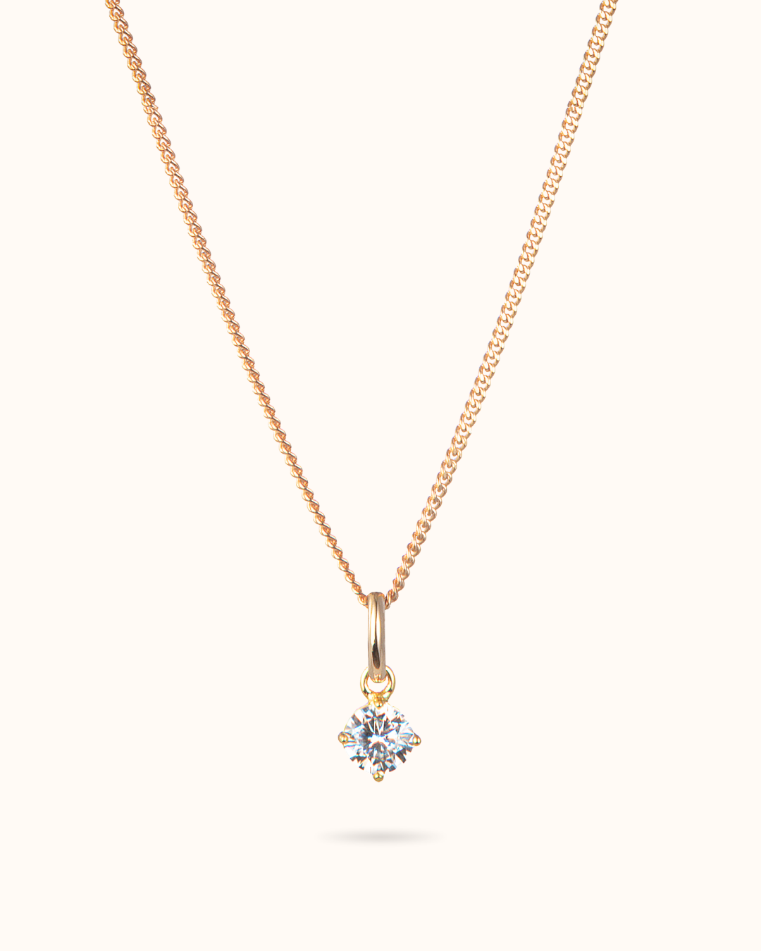 Birthstone Charm Ketting - 18k Verguld - Geboortesteen