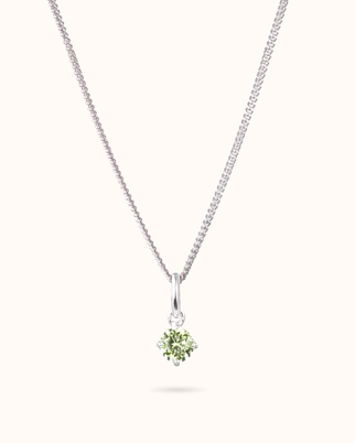 Birthstone charm Ketting - Sterling Zilver 925 - Geboortesteen