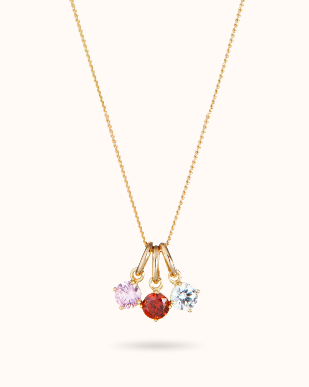 Birthstone Charm Ketting - 18k Verguld - Geboortesteen